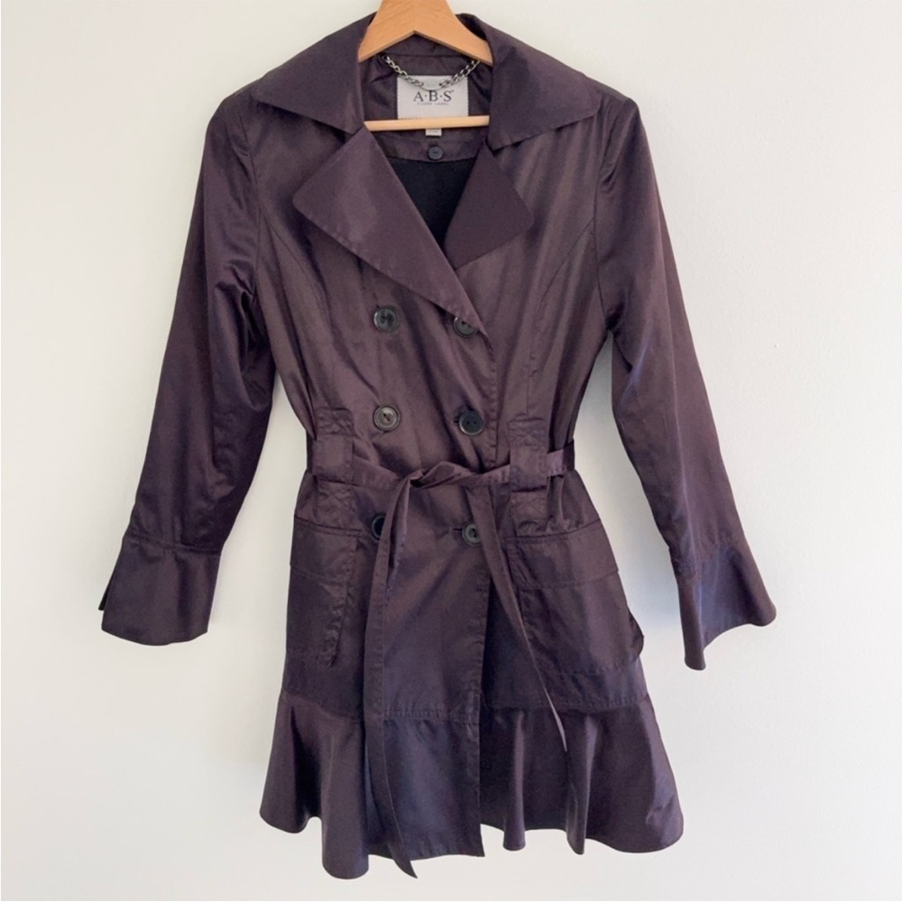 Women's Elegant Dark Purple Trench Coat with liner